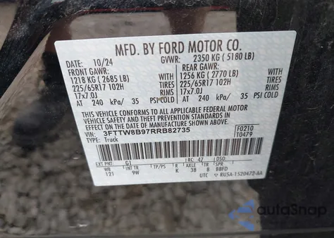 2024 Ford Maverick Xl from USA, damaged, VIN 3FTTW8B97RRB82735